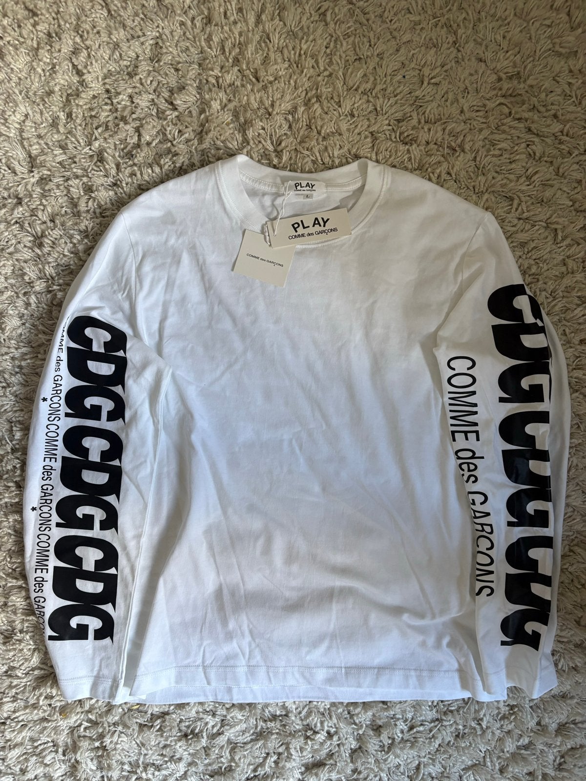 Comme des Garçons Play Longsleeve T-shirt Maat L, Verzenden, Nieuw, Maat 52/54 (L), Wit
