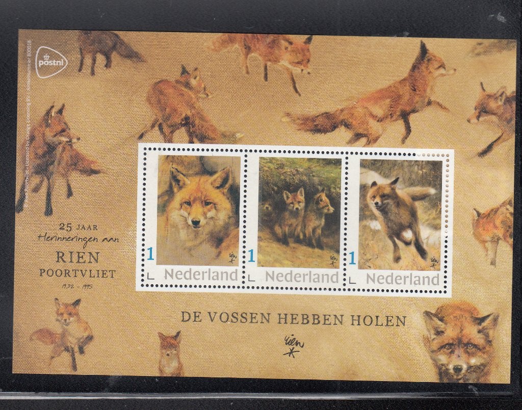 persoonlijke Rien Poortvliet: de vossen hebben holen, Postzegels en Munten, Ophalen of Verzenden, Na 1940, Postfris