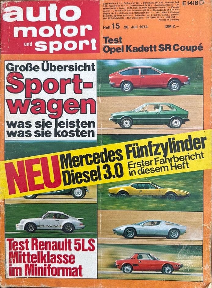Auto motor und sport 1974/15: Opel/Renault/Mercedes, Ophalen of Verzenden, Gelezen, Opel