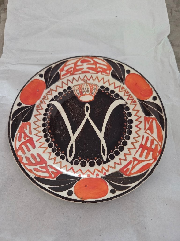 Bordje en 'album' Wilhelmina, Ophalen of Verzenden, Gebruikt, Nederland, Servies