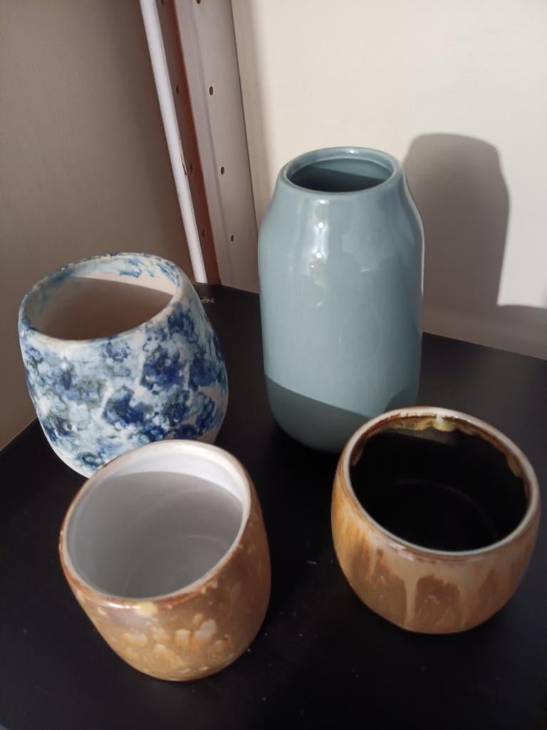 Set van 4 decoratieve vazen/potten, Ophalen of Verzenden