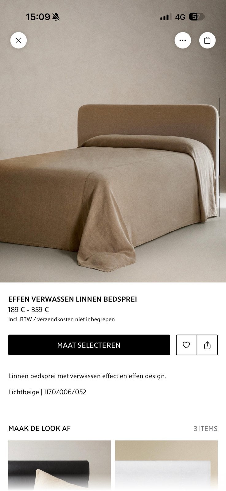 Effen verwassen linnen bedsprei zara home nieuw, Ophalen, Wit, Tweepersoons, Deken of Dekbed