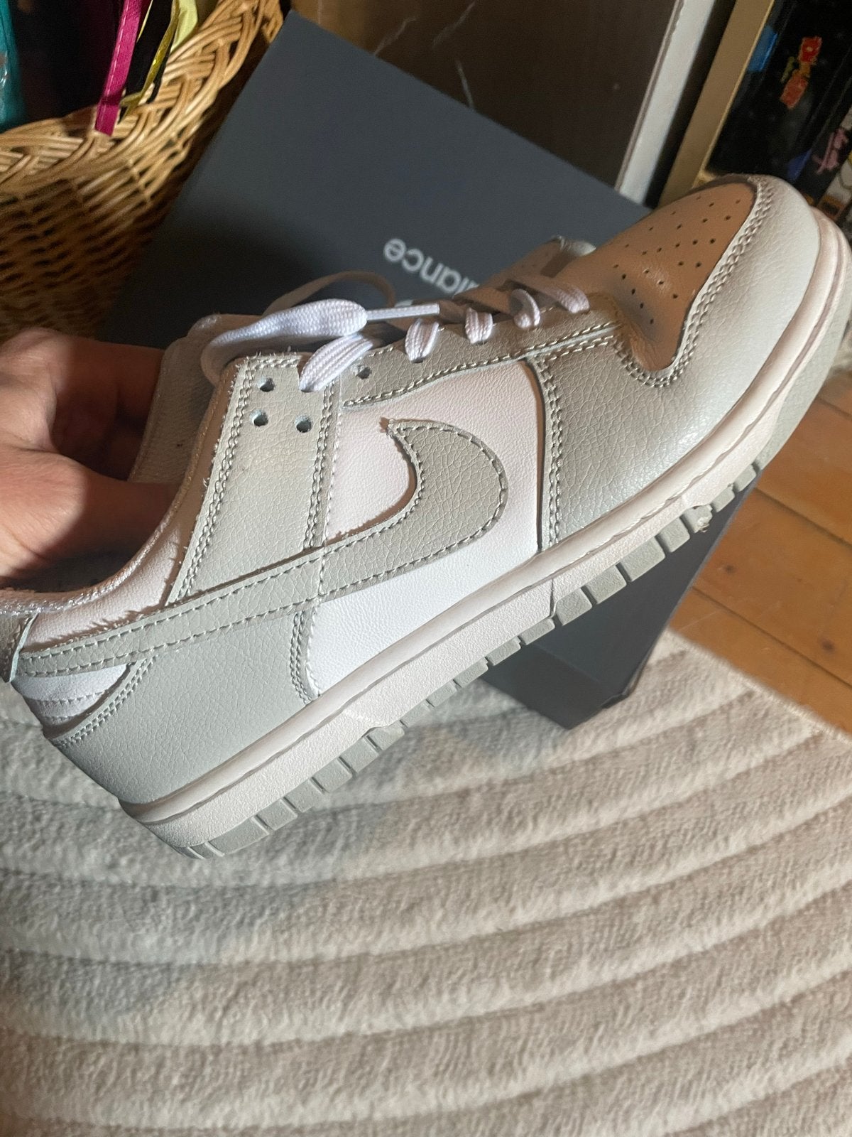 Nike Dunk Low Light Bone, Verzenden, Zo goed als nieuw, Grijs, Sneakers of Gympen