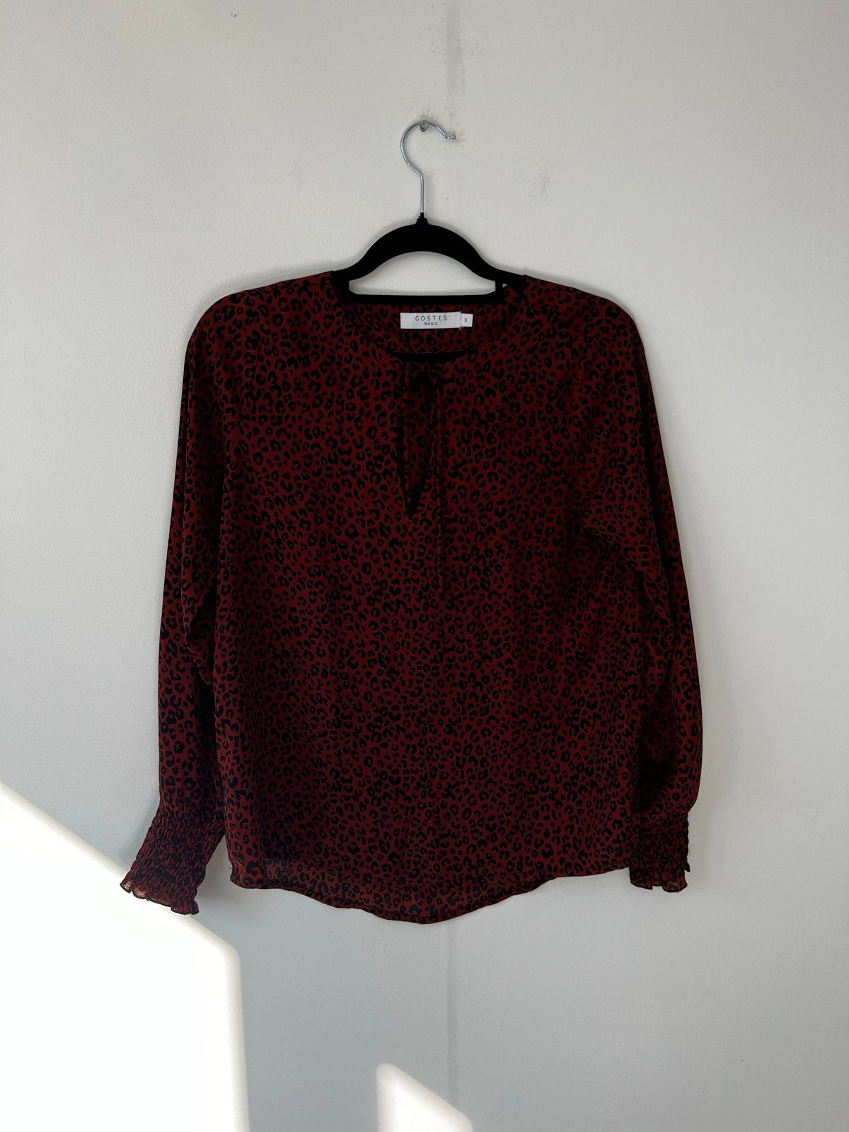 Costes roestkleurige blouse met panterprint Maat S, Verzenden, Zo goed als nieuw, Maat 36 (S), Overige kleuren