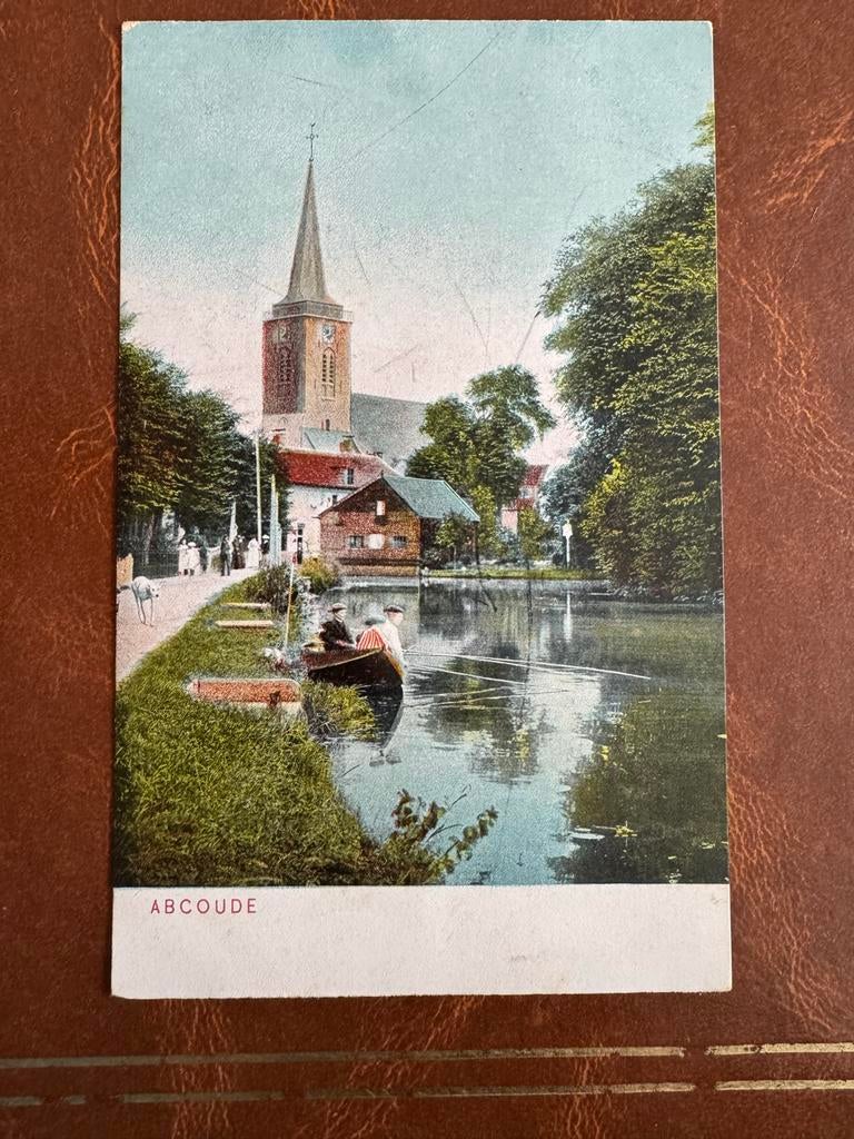 Ansichtkaart Abcoude met kerk en water, Verzamelen, Ansichtkaarten | Nederland, Ophalen of Verzenden, Voor 1920, Ongelopen, Utrecht