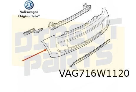Volkswagen Up! (8/16-) Achterbumper (bij camera) (+/- PDC) (, -, -, Nieuw, Achter