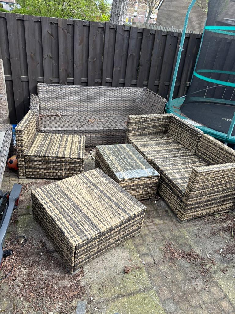 Nieuwe Tectake Wicker Loungeset - Compleet en Ongebruikt, Tuin en Terras, Tuinsets en Loungesets, Ophalen, 5 zitplaatsen, Nieuw
