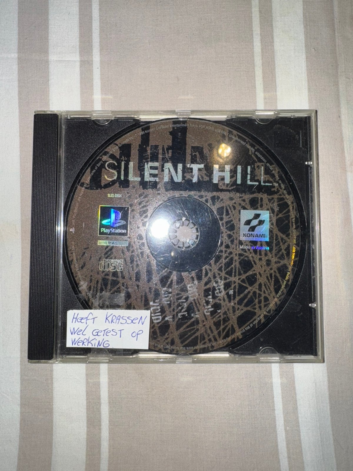 Silent Hill Playstation 1 game alleen disc, Spelcomputers en Games, Games | Sony PlayStation 1, Ophalen, A, A, A