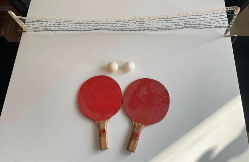 Tafeltennis set met verstelbaar net badjes ping pong ballen, Een of twee spelers, Ophalen of Verzenden, Gebruikt