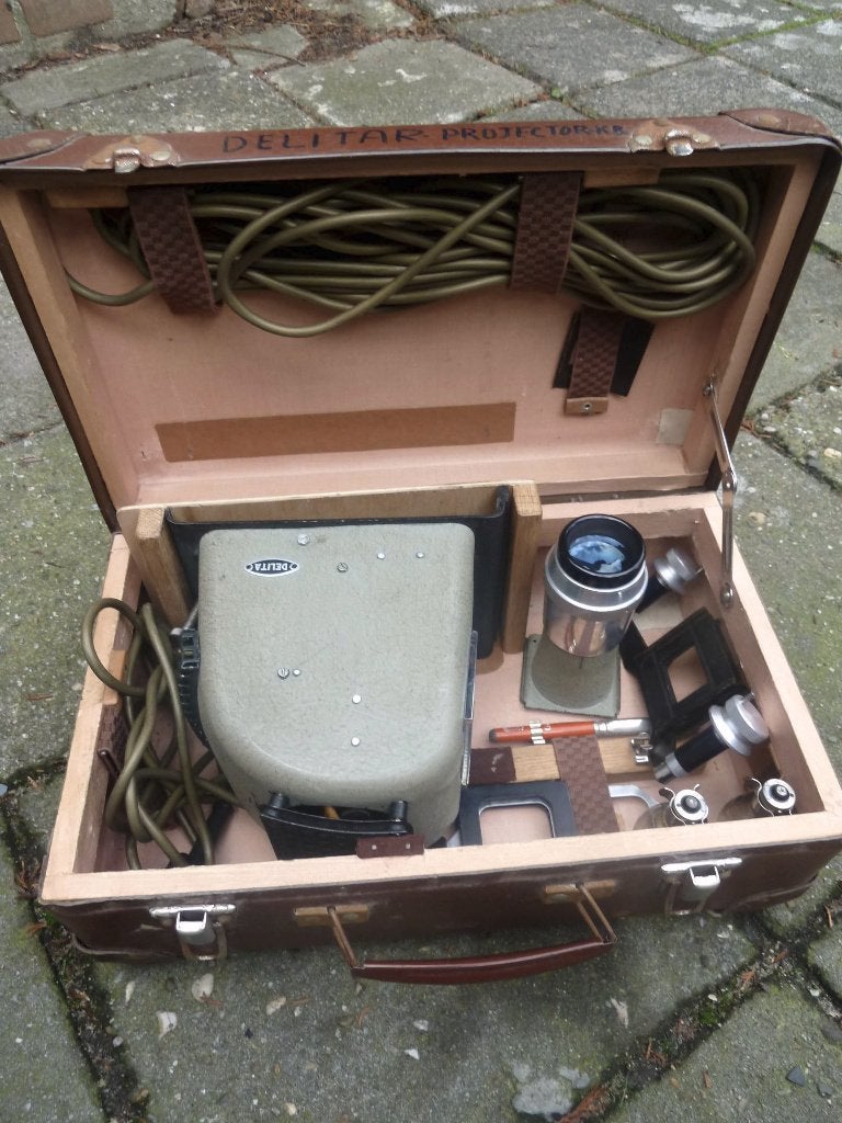 35mm dia projector Old Delft - 1947 - compleet in koffer -, Ophalen of Verzenden
