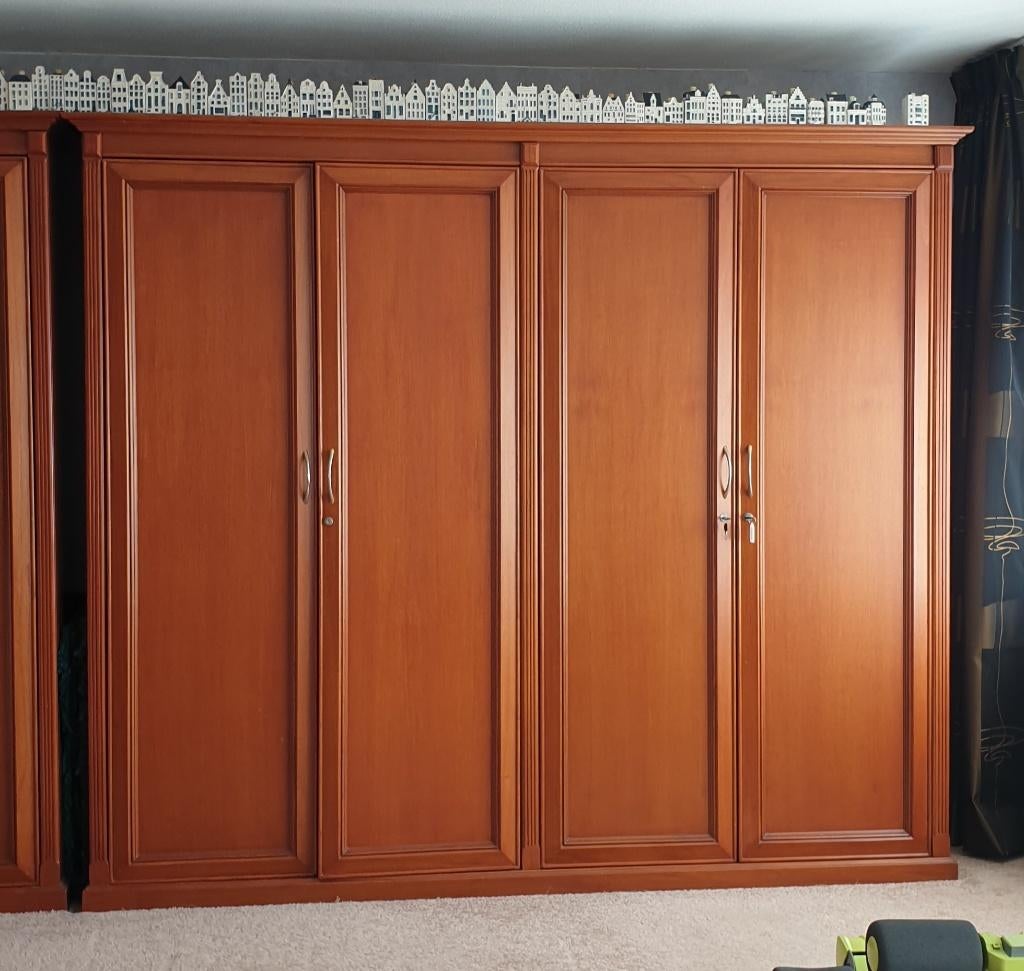TEAKHOUTEN KLEDINGKAST, Huis en Inrichting, Kasten | Kledingkasten, Gebruikt, 200 cm of meer, 75 cm of meer, Teakhout