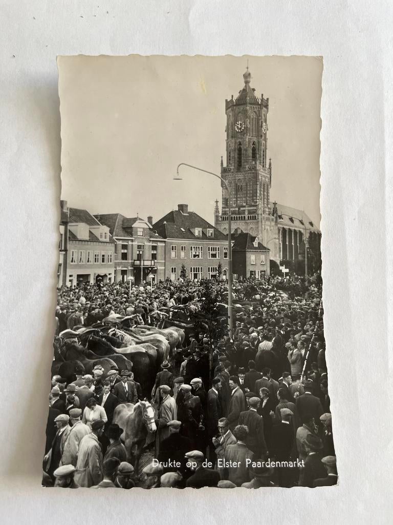 Ansichtkaart Elster (O-B)Paardenmarkt met Grote Kerk, Ophalen of Verzenden, 1940 tot 1960, Gelopen, Gelderland