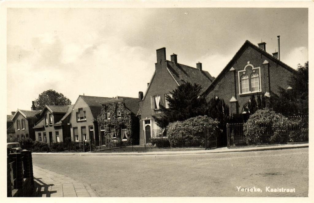 Yerseke, Kaaistraat - 1955 gelopen, Verzenden, 1940 tot 1960, Gelopen, Noord-Brabant