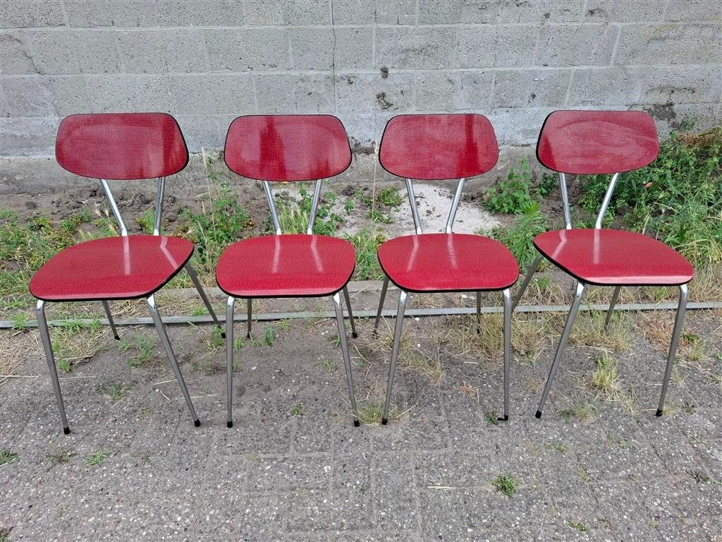 Formica keukenstoelen '60s ( Retro/Vintage/Design ), Ophalen, Gebruikt, Vintage, Vier
