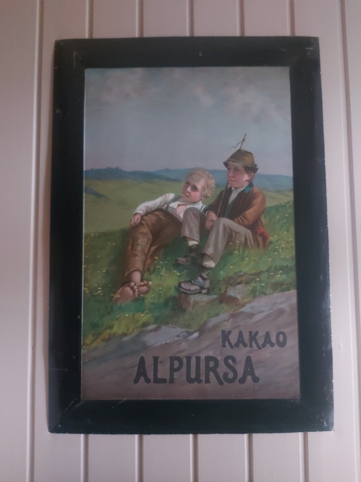 oud reclamebord in blik 53 x 75 cm ca 1915, Ophalen of Verzenden, Gebruikt, Reclamebord