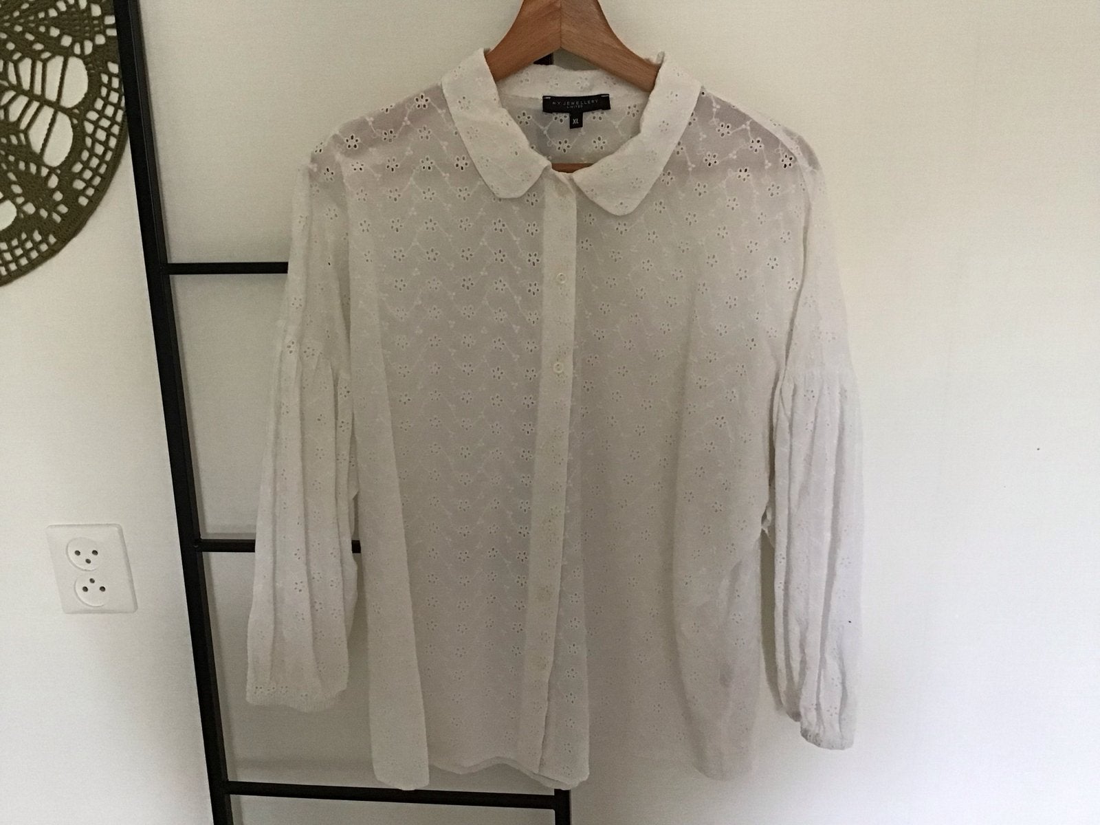 Witte broderie blouse van My Jewellery, maat XL, Ophalen of Verzenden, Zo goed als nieuw, Maat 42/44 (L), Wit