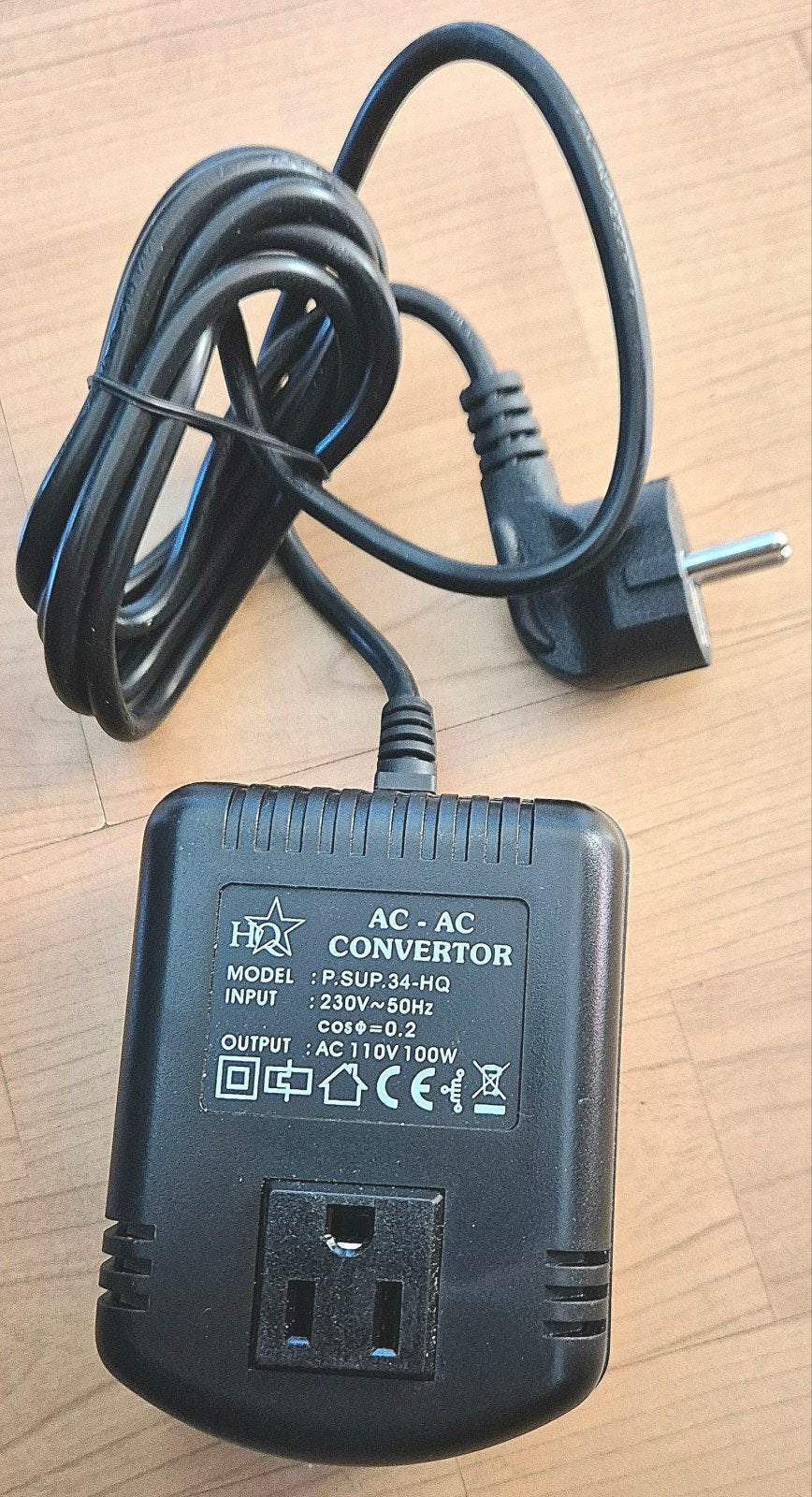 HQ 100 Watt Desktop Voltage Converter 230V AC naar 110V AC, Ophalen of Verzenden, Nieuw