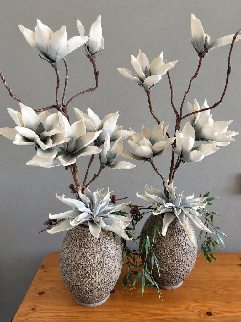 vazen met kunst  bloemen, Huis en Inrichting, Ophalen, Meerkleurig, Zo goed als nieuw, 40 cm