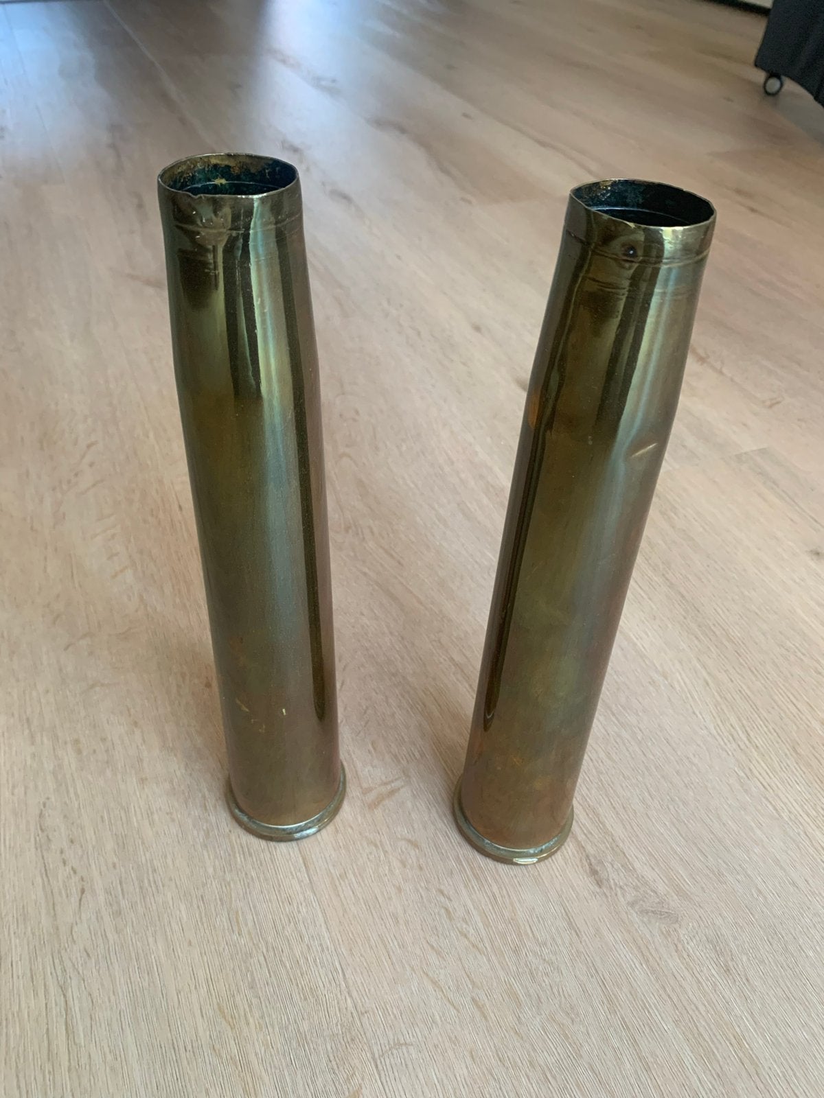 2 koperen hulzen van 31 cm, Ophalen, Hulzen of Bodemvondsten