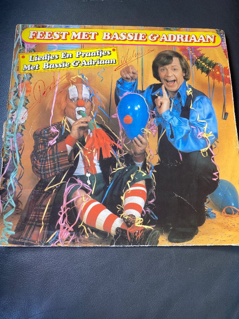 Feest met Bassie & Adriaan LP - Gesigneerd, LP, Gebruikt, Overige genres, Gesigneerd