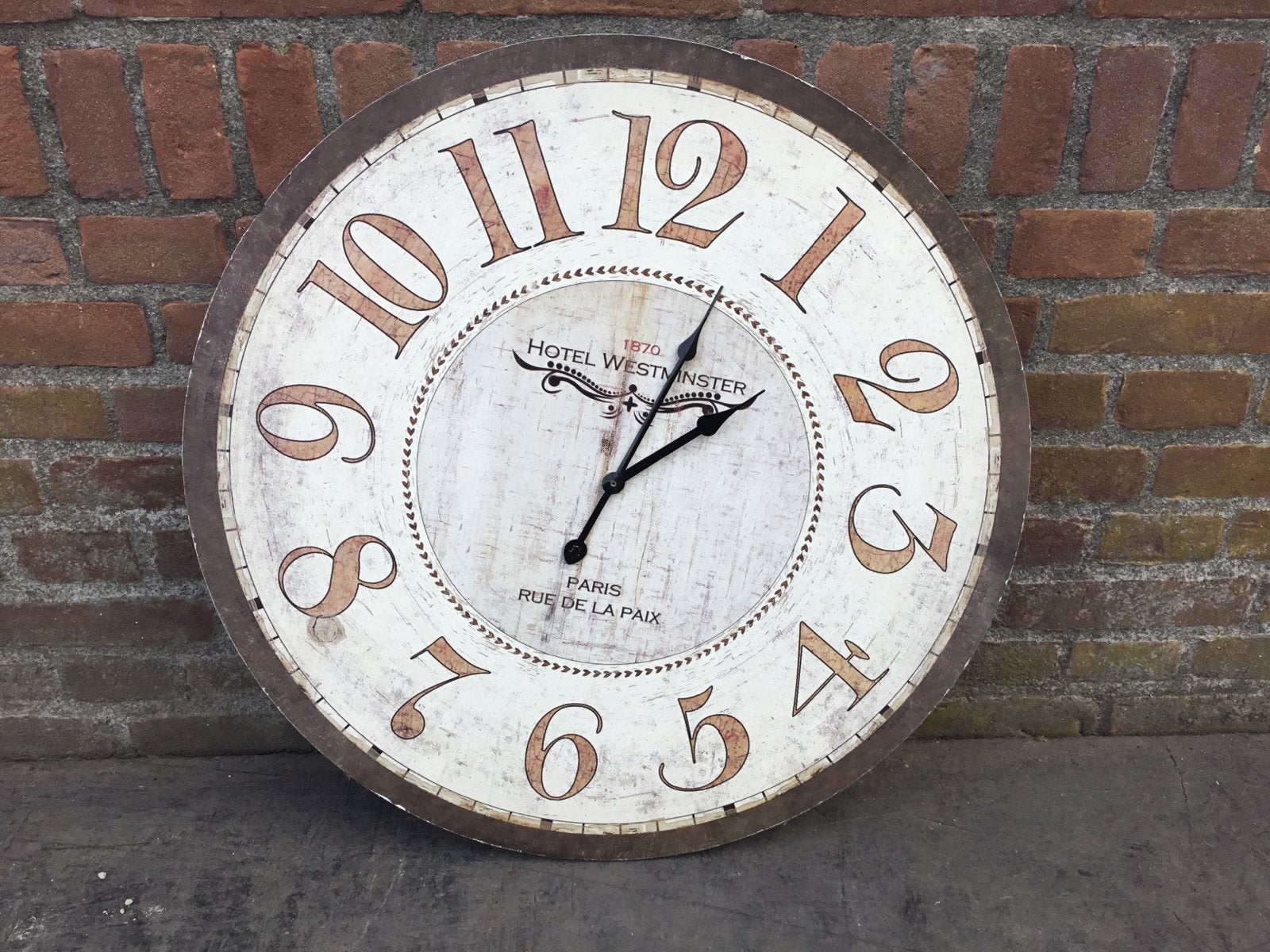 Grote wandklok op batterijen - Vintage stijl, Ophalen, Vintage, Analoog, Werkt op batterijen