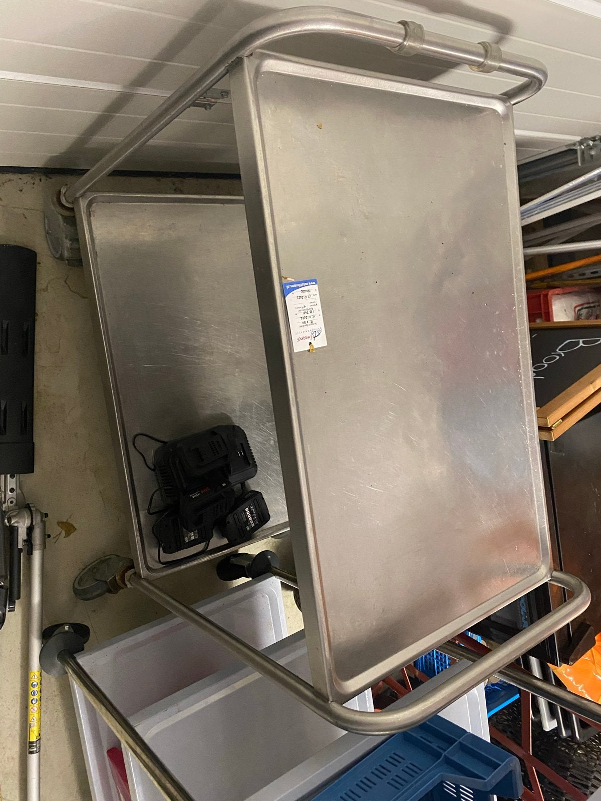 Robuuste gelaste serveerwagen - RVS, Ophalen of Verzenden, Gebruikt