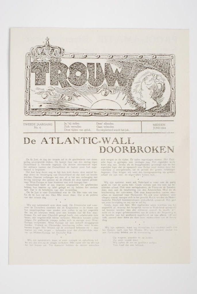 Trouw D-Day 06-1944 Verzetsblad WOII Heruitgave 1994, Zo goed als nieuw, Verzenden, Amsterdam, Overige soorten