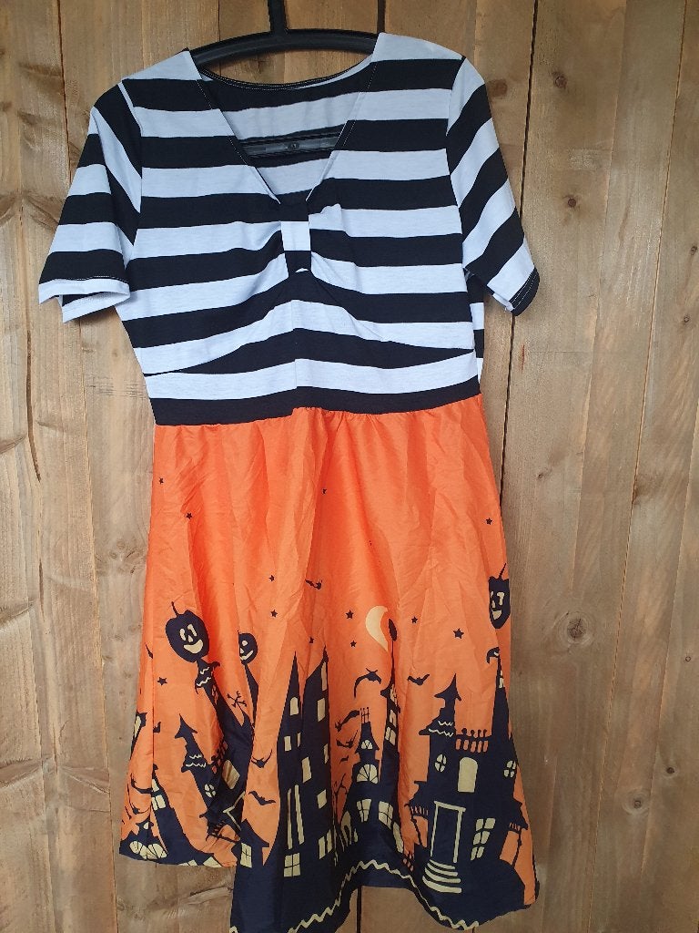 Halloween jurk maat L/XL, Maat 46/48 (XL) of groter, Nieuw, Oranje, Ophalen of Verzenden