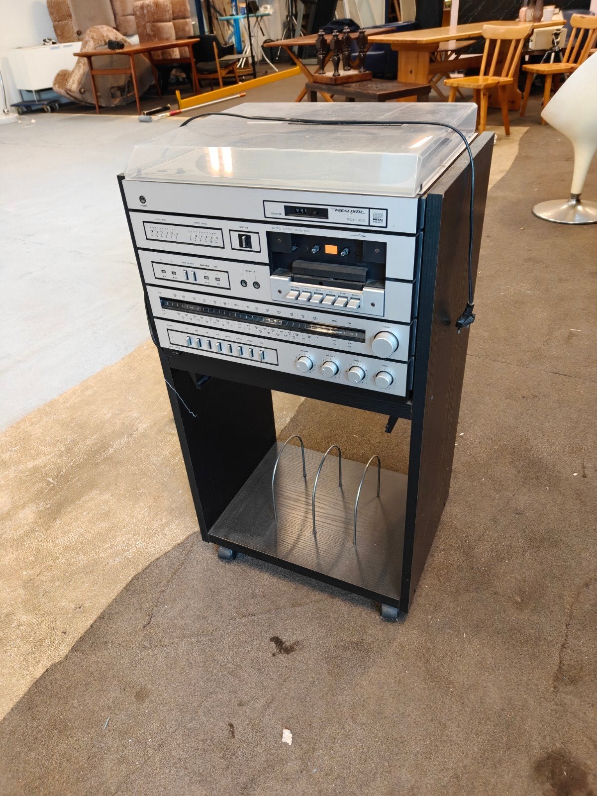 Vintage Realistic Stereo Set met Platenspler en Cassettedeck, Overige merken, Gebruikt, Cassettedeck, Losse componenten