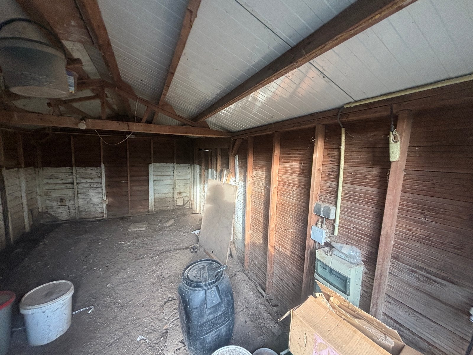 Ruime houten tuinschuur / berging / kippenhok, Ophalen, Gebruikt, Hout, Overige typen