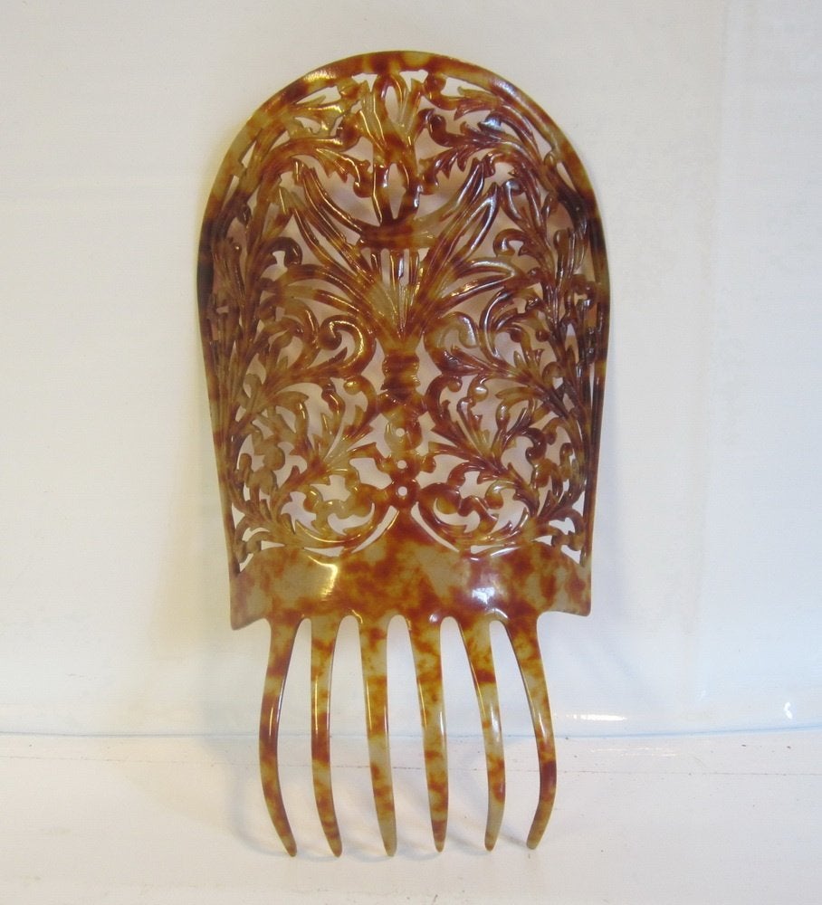 Vintage haarkam, mantella kam, celluloid nr6, Ophalen of Verzenden