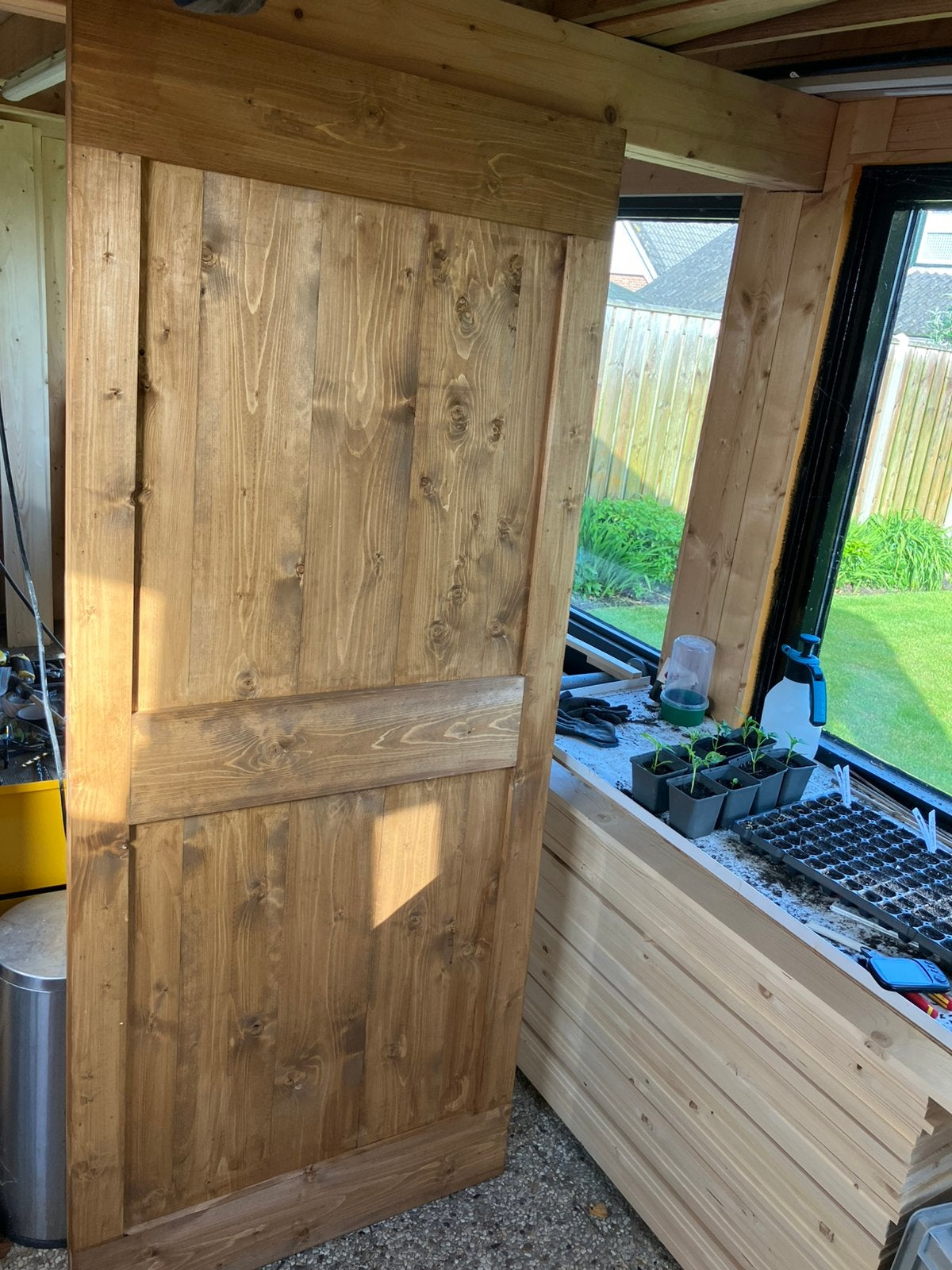 Barndeur schuifdeur 95x225, Ophalen, Zo goed als nieuw, Hout, Overige typen