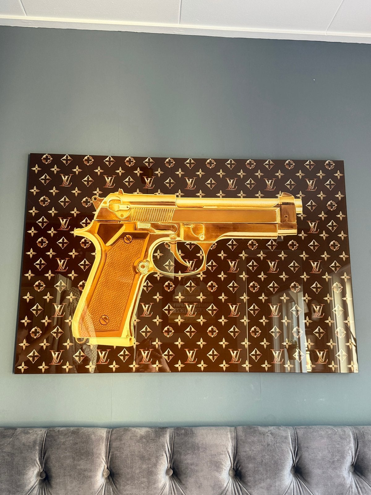 Louis Vuitton Glasschilderij 120x80 - Nieuwstaat, Antiek en Kunst, Kunst | Schilderijen | Modern, Overig onderwerp, Glas, Print