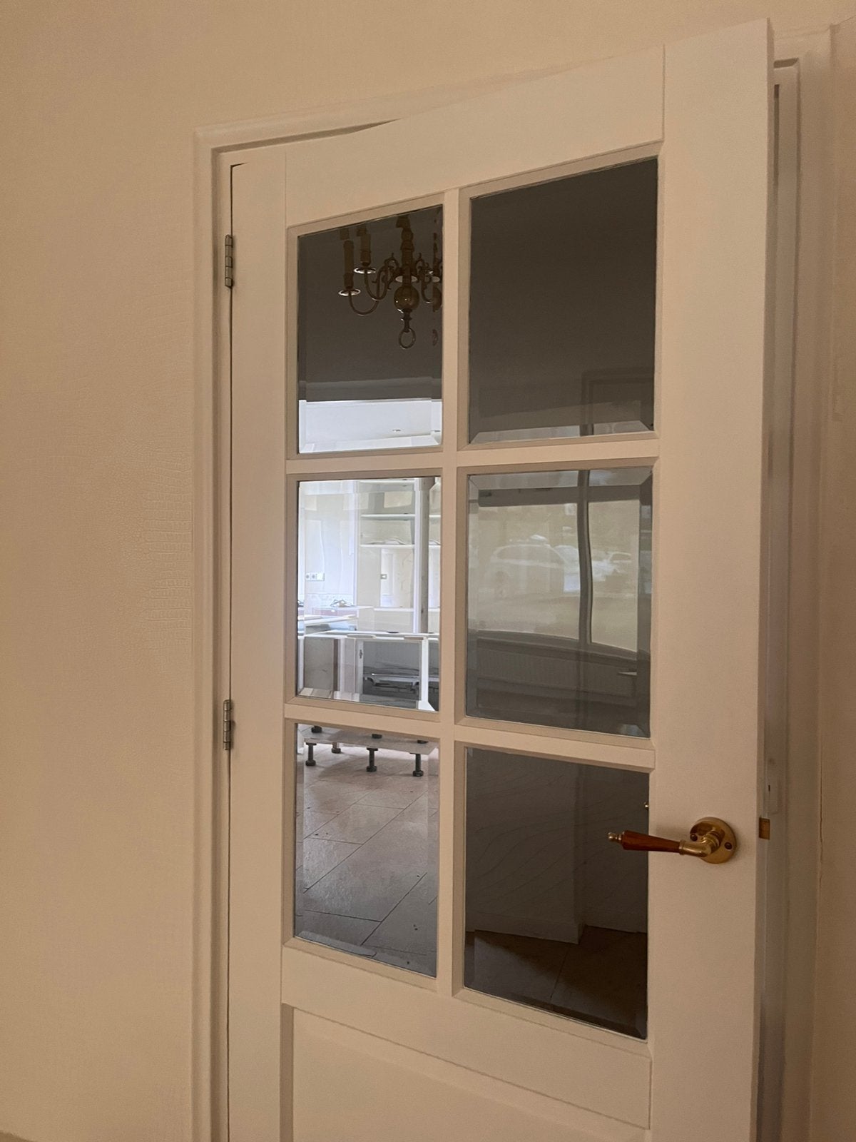 Deur met glas, Doe-het-zelf en Verbouw, Deuren en Horren, Ophalen, Gebruikt, Binnendeur, Glas