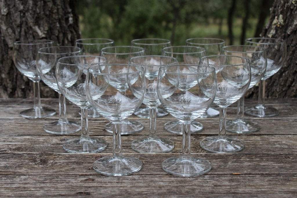 Brocante - Warme wijnglazen!, Glas of Glazen, Gebruikt, Ophalen of Verzenden, Glas