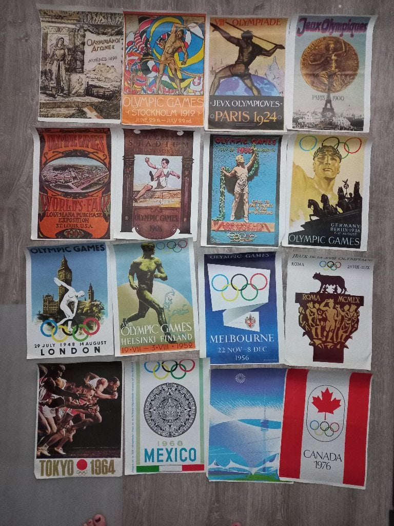 Olypische spelen posters, Ophalen, Rechthoekig Staand, Zo goed als nieuw, Sport