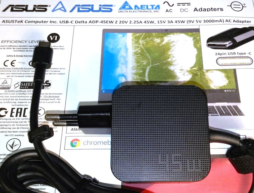 Asus Delta ADP-45EW Z USB-C Adapter 20V 15V 9V 5V 2.25A 45W, Ophalen of Verzenden, Zo goed als nieuw, Asus