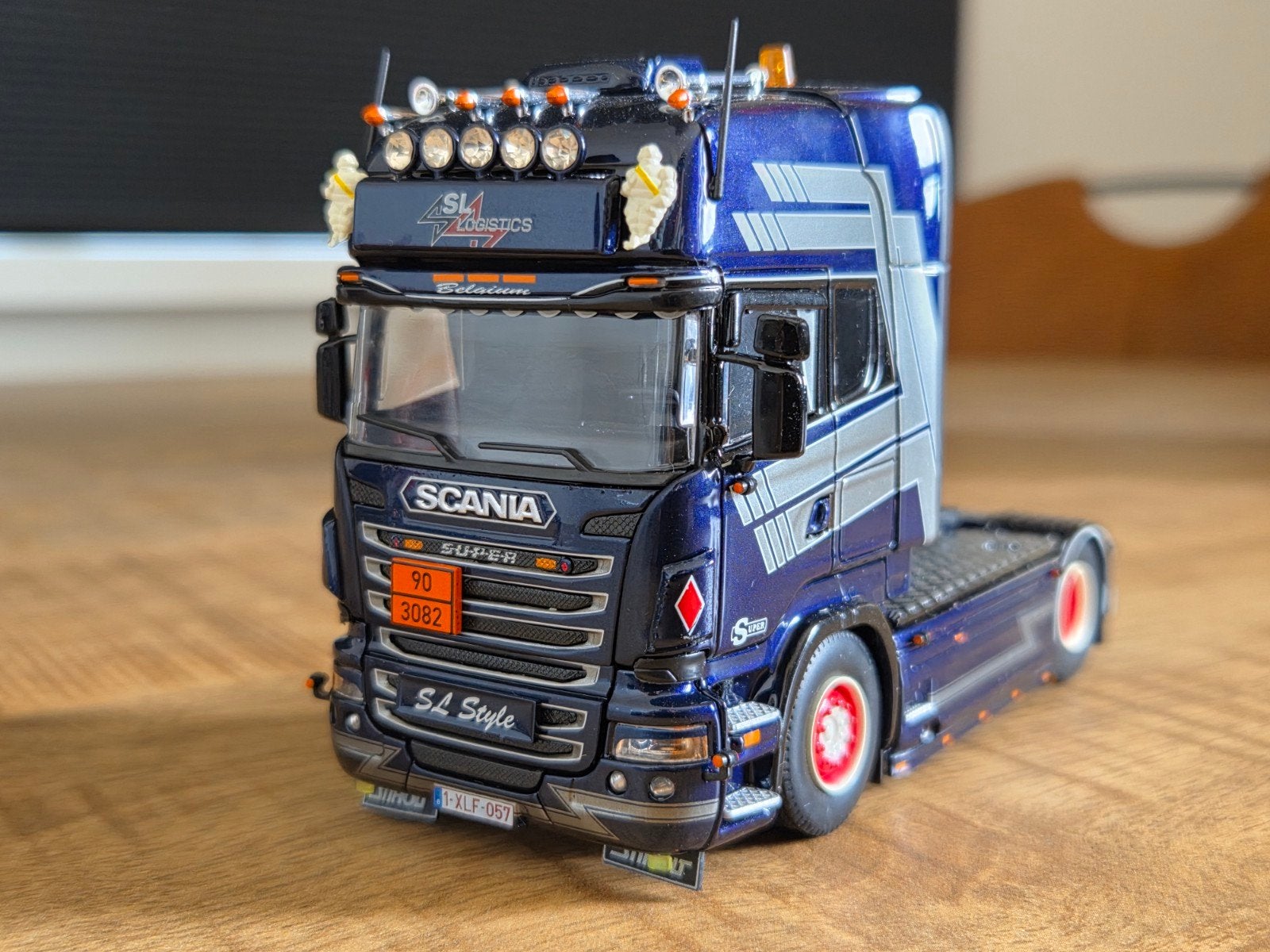 Tekno SL logistics Scania R5 Topline, Ophalen of Verzenden, Zo goed als nieuw, Bus of Vrachtwagen, Tekno