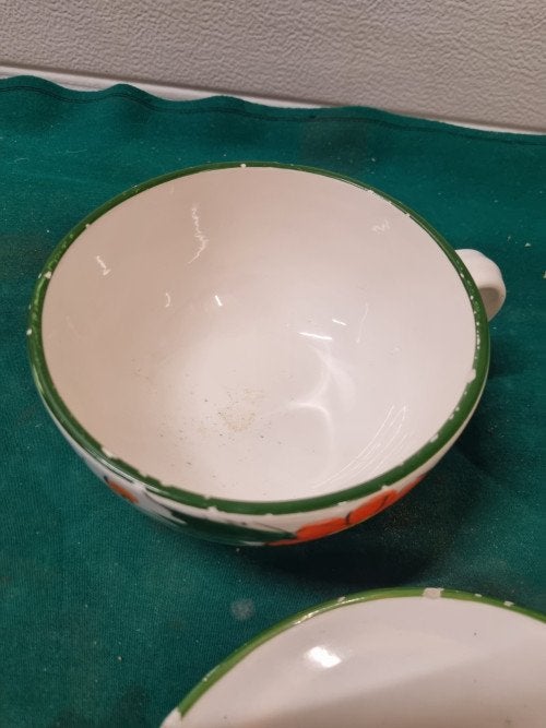 soepkoppen vintage japans oranje bloem, Ophalen of Verzenden, 'T Olde Gre-j, Info@toldegrej.nl, Endepoelstraat 20f Didam