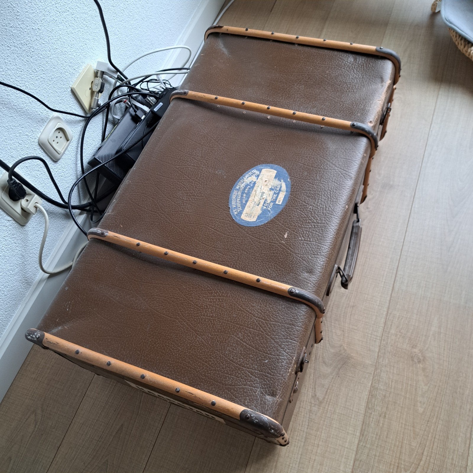 oude vintage koffer, Ophalen, Gebruikt, Leer