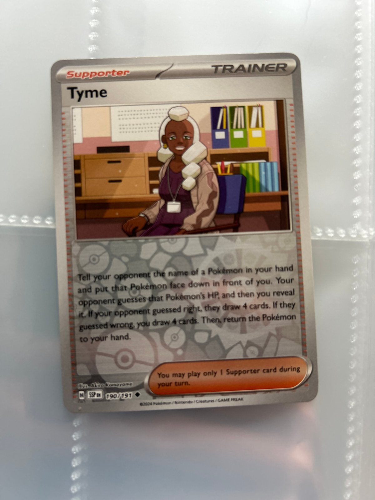 Pokémon TCG: Tyme Supporter Trainer Kaart (190/191), Ophalen of Verzenden, Nieuw, Losse kaart