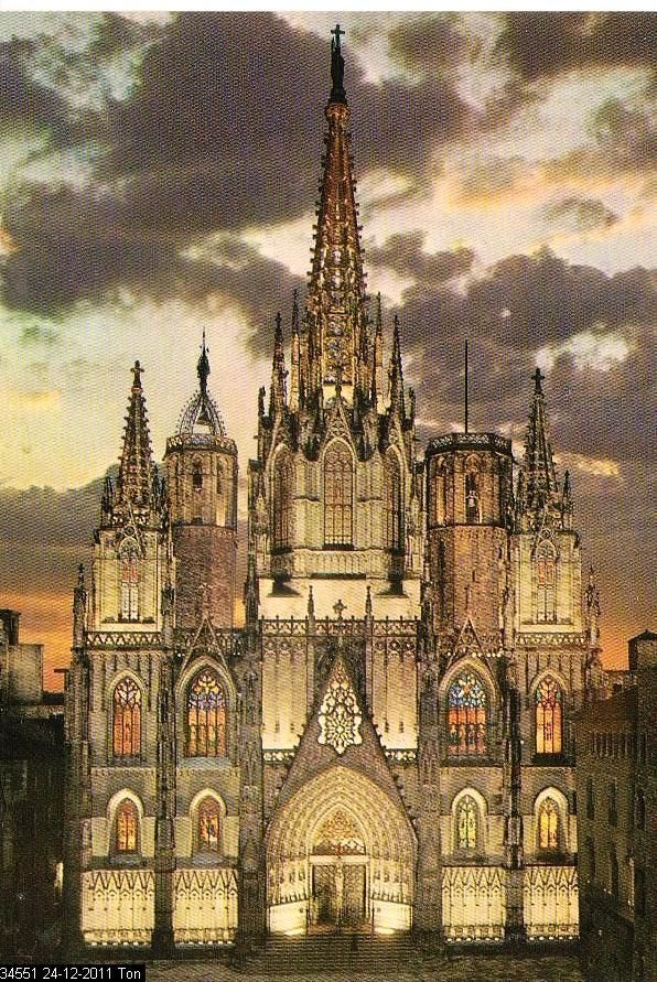 Ansichtkaart 	Barcelona (Spanje)	Kathedraal, Verzenden, 1980 tot heden, Gelopen, Spanje
