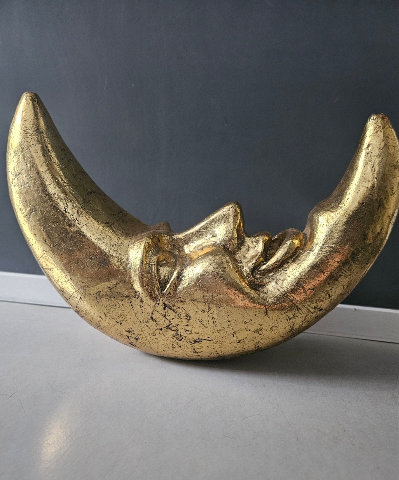 Vintage"Man in de Maan" Beeld Goud Handgemaakt
Papier Maché, Ophalen
