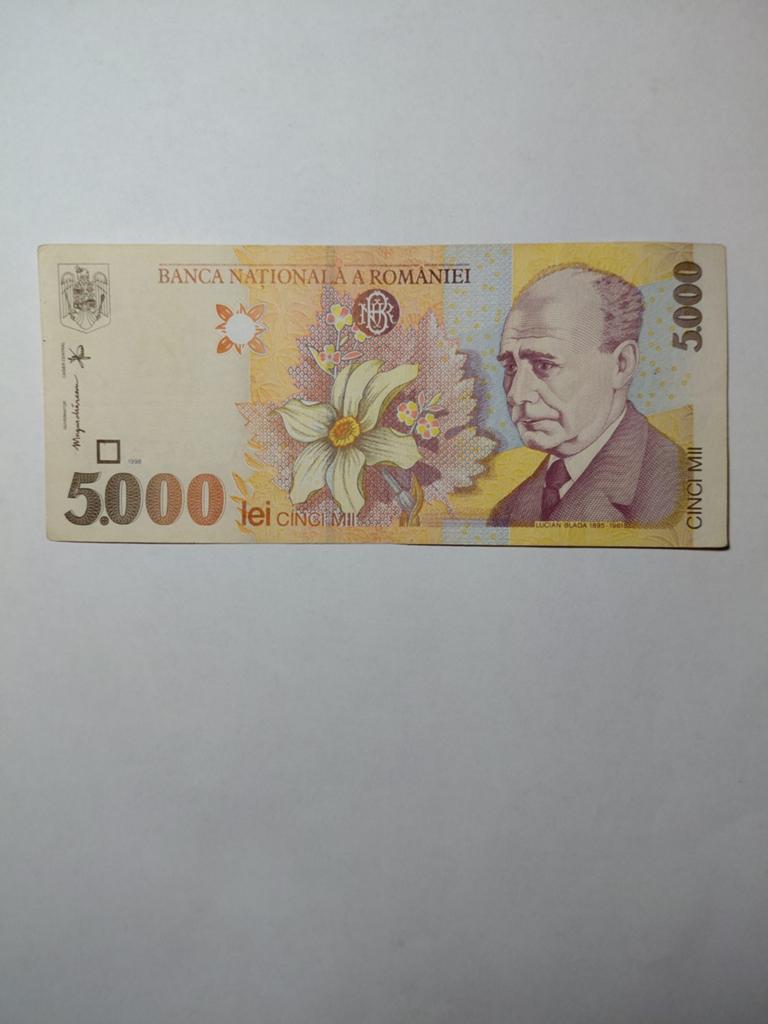 Roemenië 5000 lei 1998, Postzegels en Munten, Bankbiljetten | Europa | Niet-Eurobiljetten, Ophalen of Verzenden, Overige landen