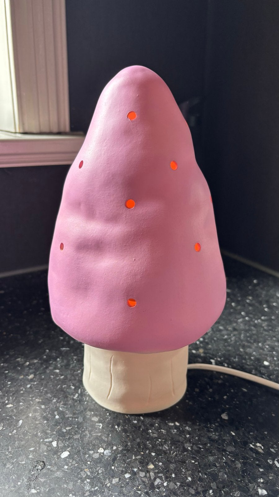 Heico paddestoel lamp roze/wit, Met schakelaar, Overige merken, Gebruikt, Kunststof