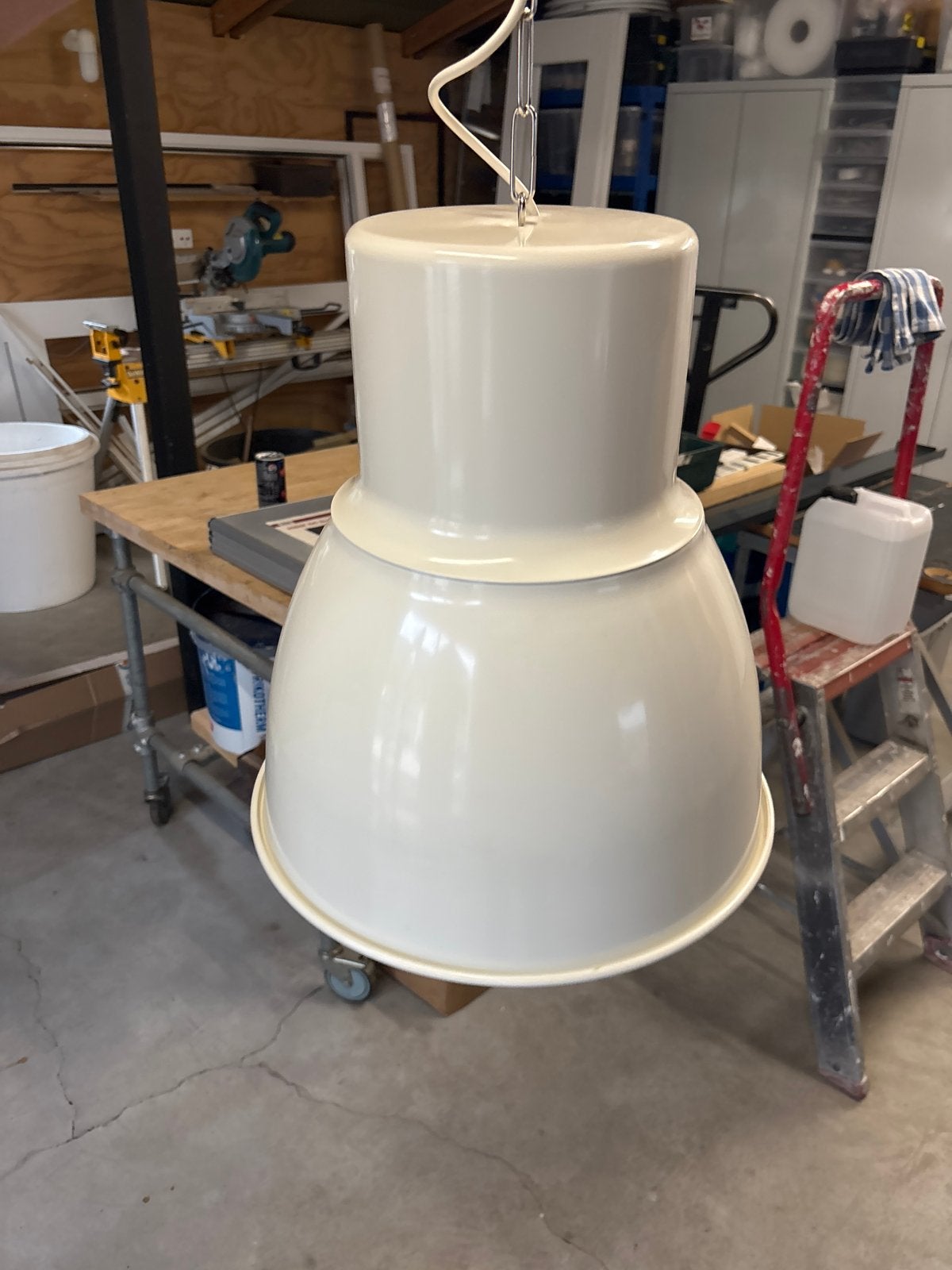 IKEA Hektar Hanglamp - Crème/Wit - Industriële Stijl, Ophalen, Zo goed als nieuw, Metaal