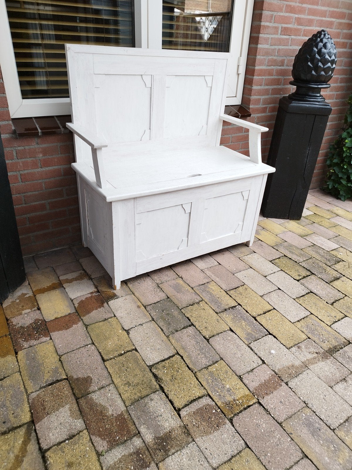 Witte Klepbank met Opbergruimte, Ophalen