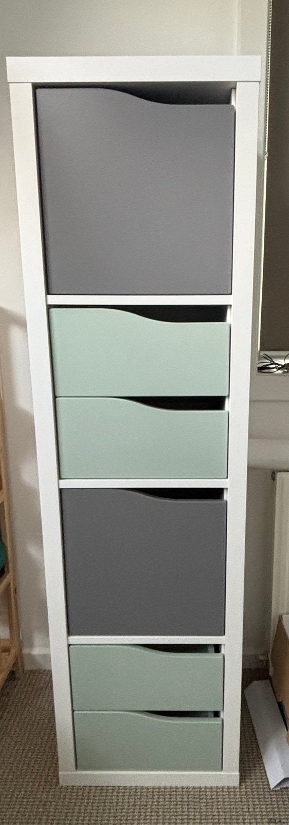 Ikea kast Kallax 4 vakken met deurtjes en lades, Ophalen, Minder dan 50 cm, 100 tot 150 cm, Zo goed als nieuw