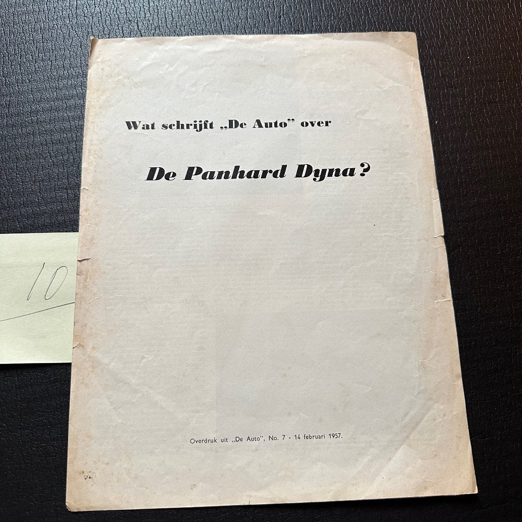 #10) PANHARD Dyna - 1957, Boeken, Verzenden, Gelezen, Algemeen