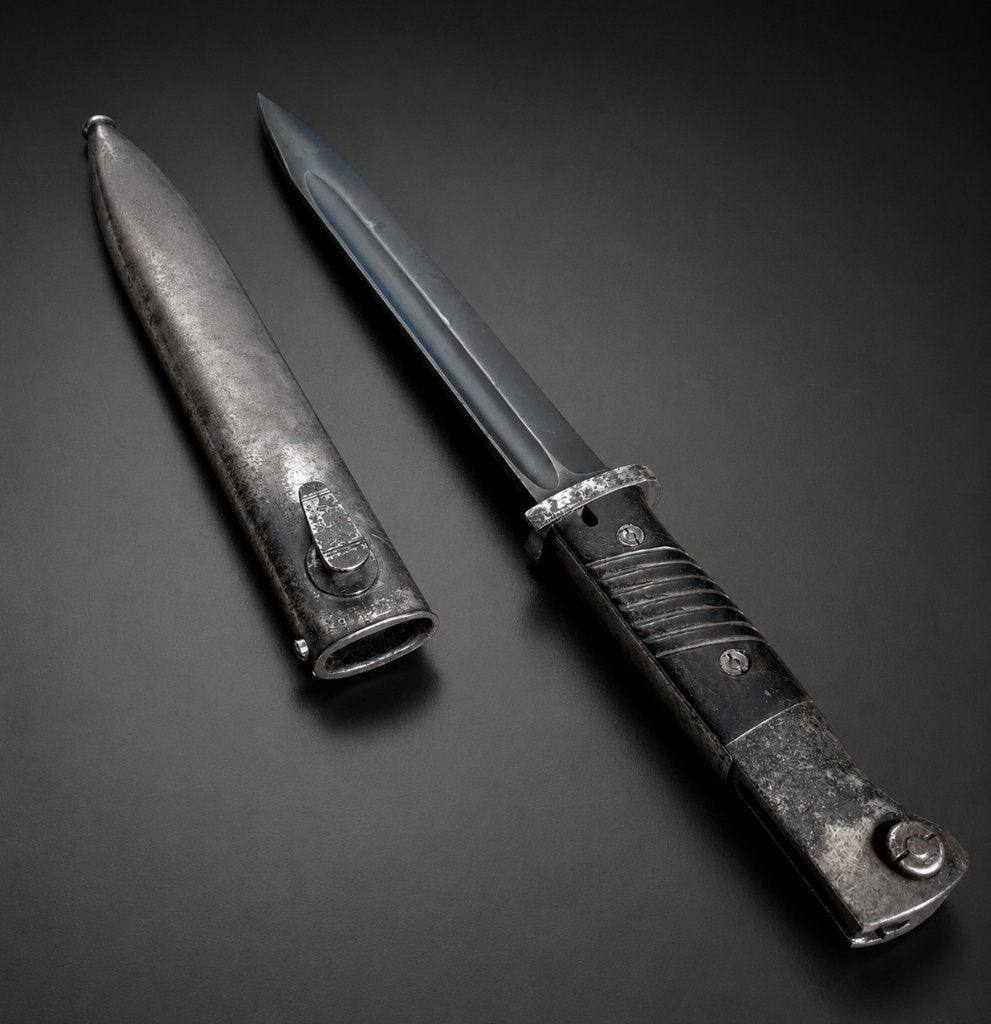 Orginele Duitse Mauser Bajonet en scede WOII nummergelijk, Verzenden, Landmacht, Duitsland, Mes of Dolk